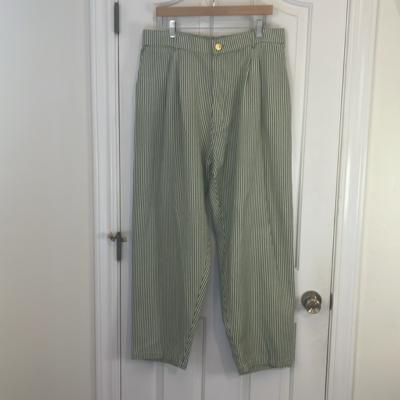 Big Bud Press | Spring Green Gingham Trouser Pants Sz XL 100% Cotton *LIKE NEW* - Picture 2 of 11